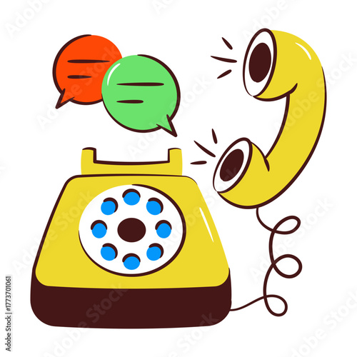 A unique design icon of landline