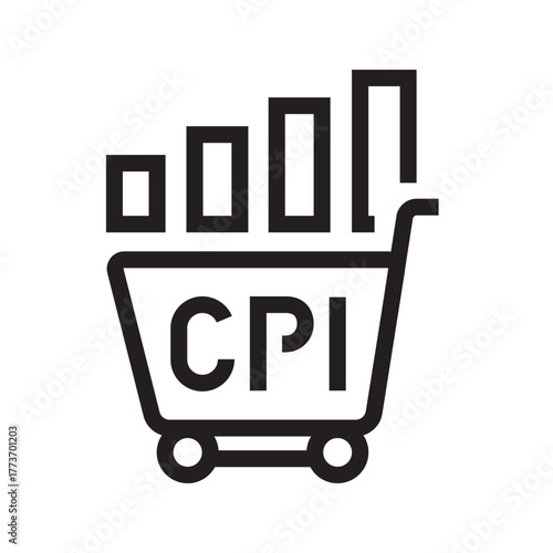 cpi black line icon for digital and print projects.