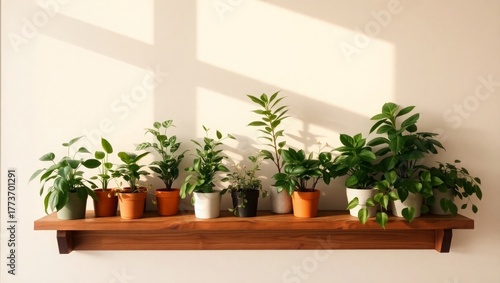 Trendy potted plants brighten minimalist interior design