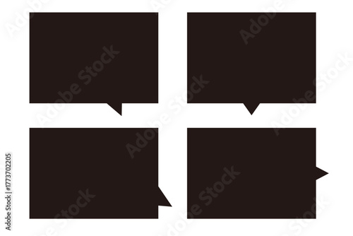 シンプルな吹き出し4種類のイラストセット