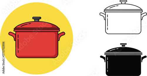 Stock pot vector graphics cooking pot kitchenware illustrations