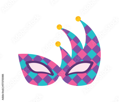 Carnival mask, Halloween mask, masquerade. Vector illustration of a costume element for Carnival or festival