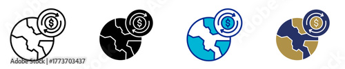 Global Finance  Icon Set Multiple Style Collection
