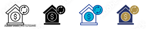 Mortgage Investment  Icon Set Multiple Style Collection