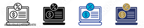 Financial Report  Icon Set Multiple Style Collection