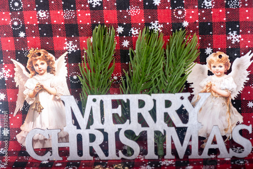 Christmas landscape with gifts and snow. Merry christmas and happy new year . Christmas celebration holiday background