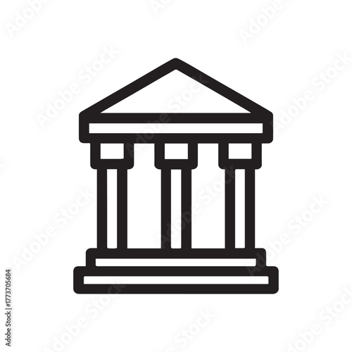 Bank government finance building icon line