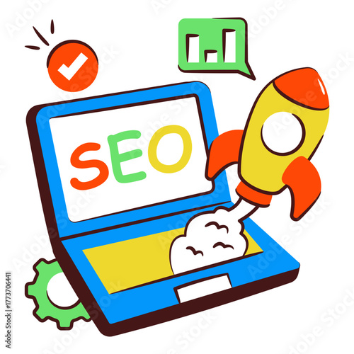 Conceptual design icon of system launch