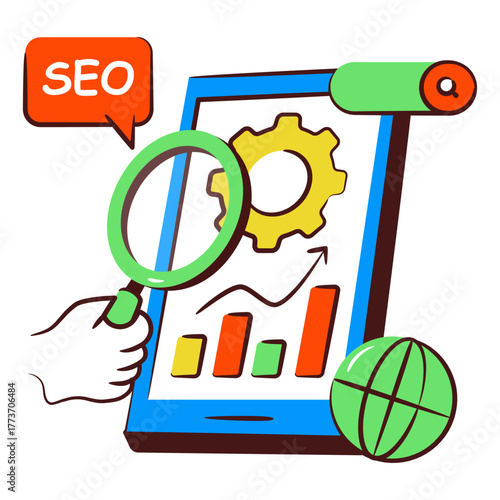 Modern design icon of mobile analytics