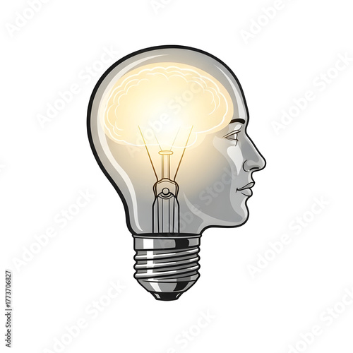 Human Head Light Bulb Idea Creativity Intelligence