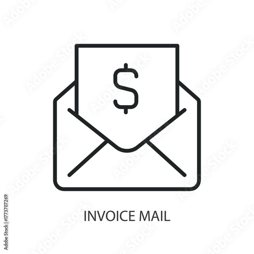 Invoice mail thin line icons. Original vector illustration.