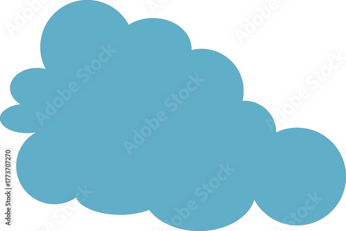 Blue Cloud Icon – Stylized Rounded Shape on White Background