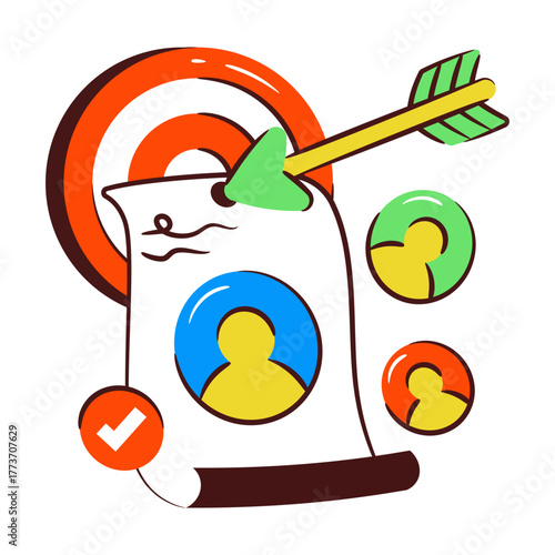 Creative design icon of target person