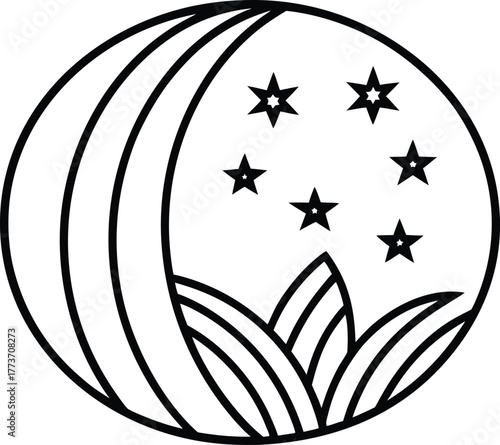 Dramatic silhouette of a lone tree against a textured sky at dusk isolated on transparent background