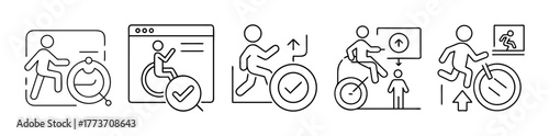 Accessibility and inclusion outline vector icons set