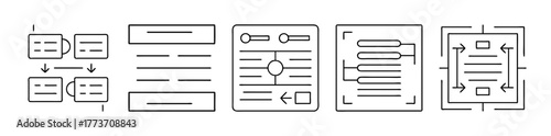 User interface design and programming icons vector