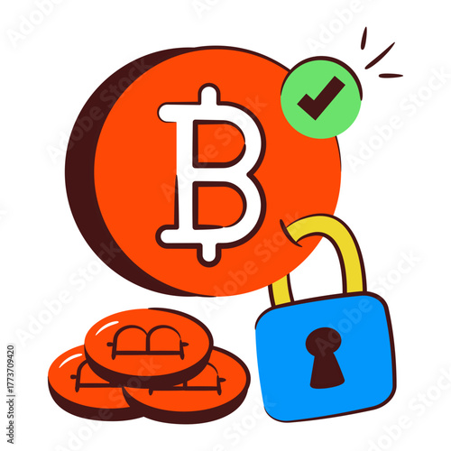 Perfect design icon of bitcoin security