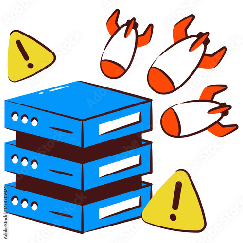 An icon design of ddos attack