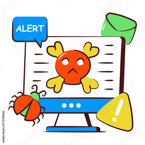 Perfect design icon of online danger