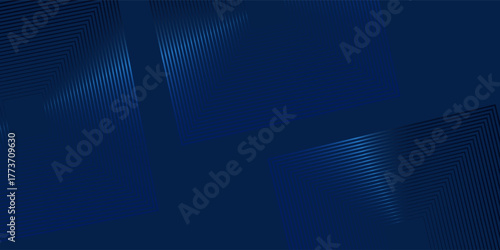 Abstract blue background with glowing geometric lines. Modern blue gradient square shape design. Futuristic technology concept. Suit for brochure, corporate, website, poster, banner, cover modern