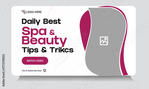 Trending body massage vector youtube video thumbnail banner template design, customizable illustrator eps 10 file format