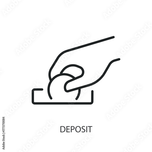 Deposit thin line icons. Original vector illustration.