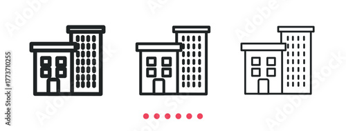 Commercial property icon. Thin line icon vector