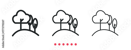 Park icon. Thin line icon vector