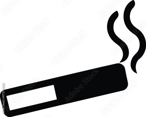 Smoking Cigarette Silhouette with Smoke tobacco addiction