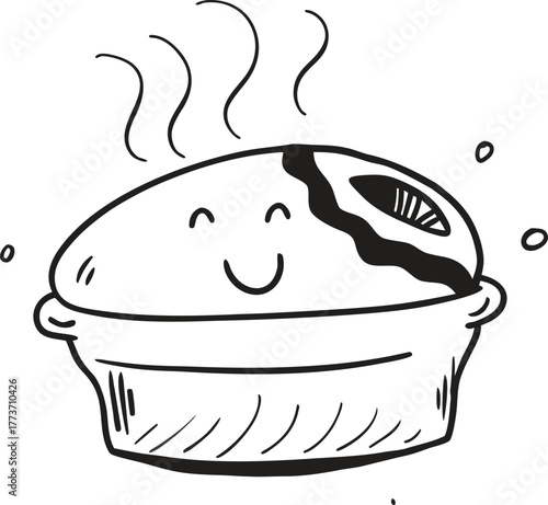 Delicious hot pie steaming with warmth a comforting culinary delight isolated on transparent background