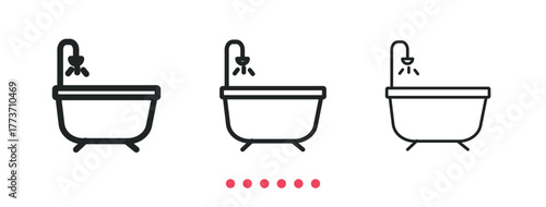 Bathroom icon. Thin line icon vector