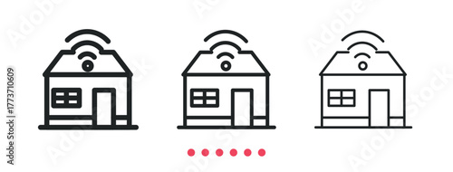 Smart home icon. Thin line icon vector