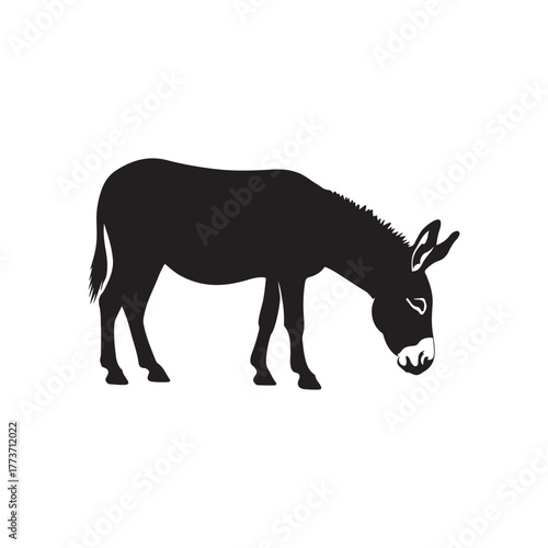 Donkey silhouette icon vector illustration on white background