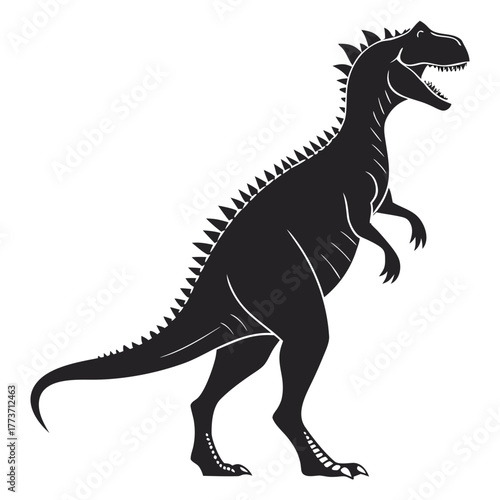 tyrannosaurus rex dinosaur vector illustration on transparent background. Tyrannosaurus Rex black silhouette vector illustration. T-Rex dinosaur icon isolated on a white background.
