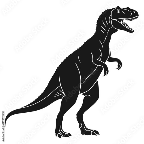tyrannosaurus rex dinosaur vector illustration on transparent background. Tyrannosaurus Rex black silhouette vector illustration. T-Rex dinosaur icon isolated on a white background. 