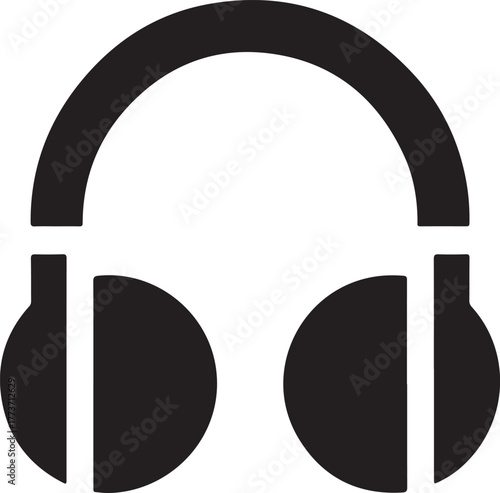 Dark gray vector icon of a vintage telephone receiver or headset communication symbol on a black background