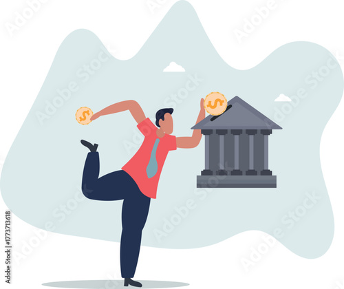 Investment bank financial service to provide invest advisory, wealth management or loan for company, money growth or profit and earning concept.life and employment of people.