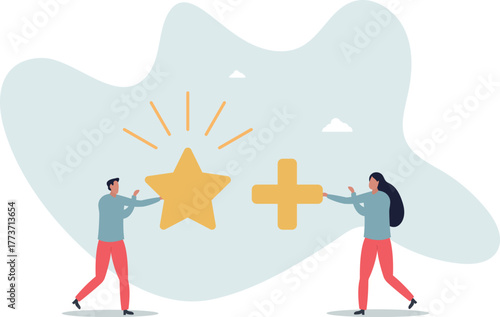 Value added, increase value or price of product to make profit, additional advantage or development for more benefit concept.life and employment of people.