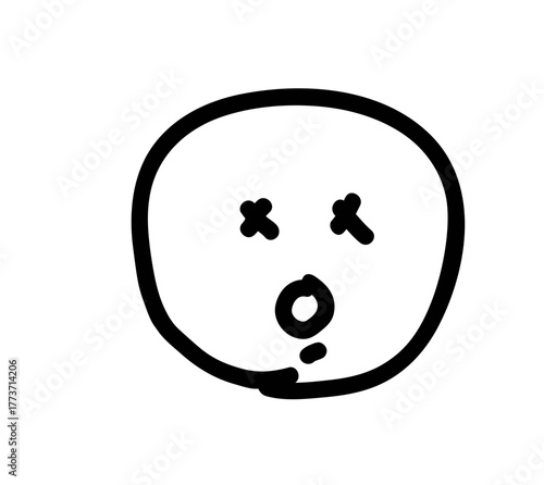 Cute hand-drawn illustrations. Doodles. Surprise. Astonishment. Shock.EMOJI. Face symbols. Emoticons.