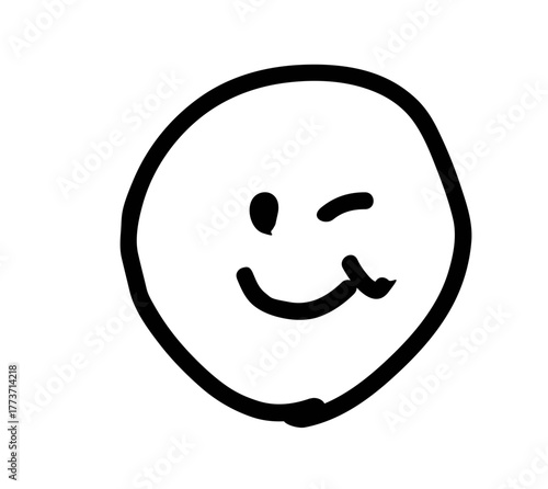 Cute hand-drawn illustrations. Doodles. Winks. Charm.EMOJI. Face symbols. Emoticons.