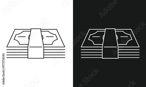 Stack of Money and Cash Bundle Icon for Financial, Banking, and Wealth Concepts.