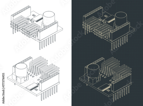 Servo shield isometric drawings