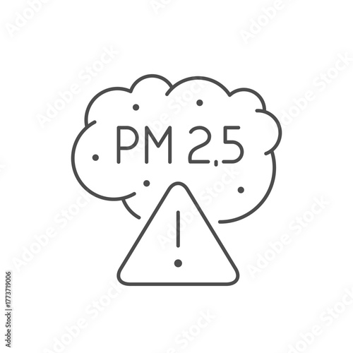 PM 2.5 pollution warning line icon