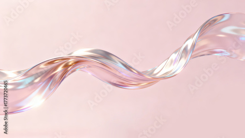 Wallpaper Mural The metallic texture of the ribbon elegantly swings against a solid color background Torontodigital.ca