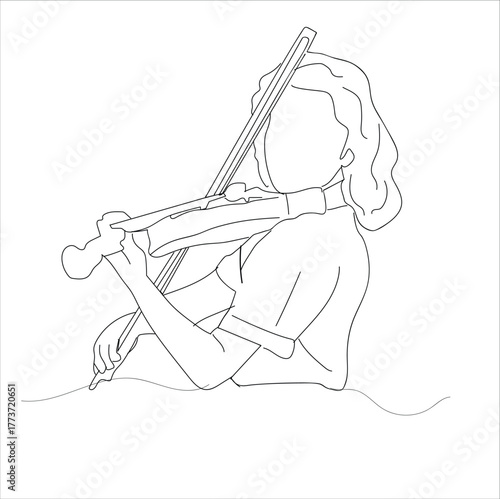 woman playing violin illustration . woman playing the violin
