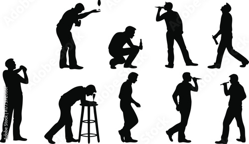 Dynamic silhouette collection captures performers, musicians, and artists in action, embodying stage presence and creative energy.