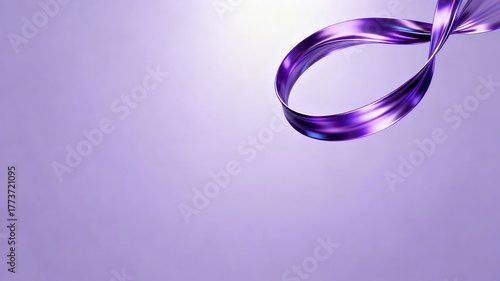 Wallpaper Mural The metallic texture of the ribbon elegantly swings against a solid color background Torontodigital.ca