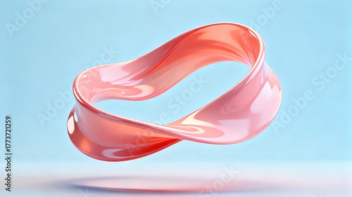 Wallpaper Mural The metallic texture of the ribbon elegantly swings against a solid color background Torontodigital.ca