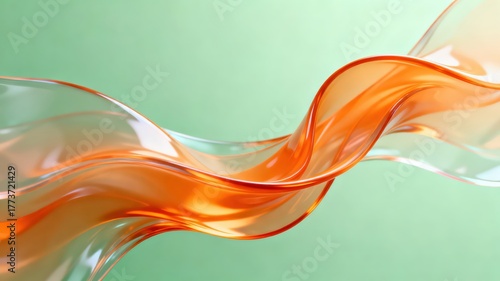 Wallpaper Mural The metallic texture of the ribbon elegantly swings against a solid color background Torontodigital.ca