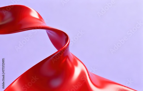 Wallpaper Mural The metallic texture of the ribbon elegantly swings against a solid color background Torontodigital.ca